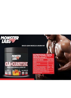 MONSTER LABS Monster Labs CLA+Carnitine 180g 30 Servings - Fat-Burning & Weight Loss Supplement, Orange Burst  - Image 5