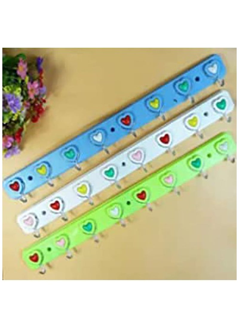 Hanger 8 Hooks Plastic Heart 1 Peace green  - Image 2