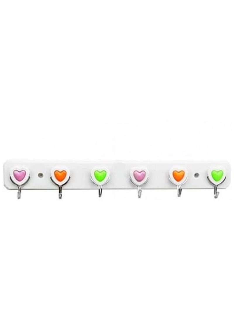 Hanger 8 Hooks Plastic Heart 1 Peace green  - Image 3
