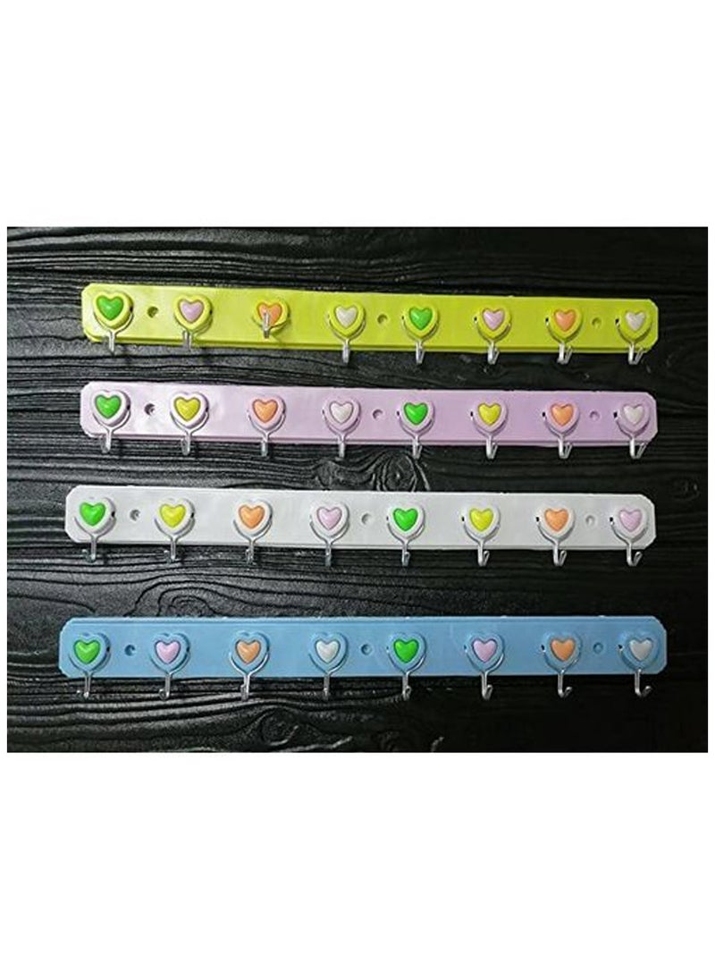 Hanger 8 Hooks Plastic Heart 1 Peace green  - Image 1