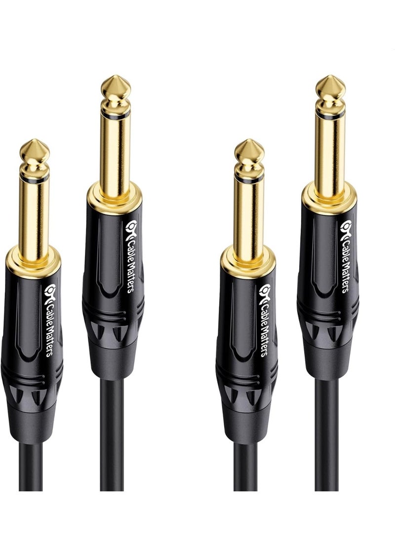 Cable Matters 2-Pack 1/4 Inch TS to TS Electric Guitar Cable - 6ft, Guitar Amp Cord, Instrument Cable for ElectricGuitar, Mandolin, Bass AMP, Keyboard, Mixer, Equalizer - Image 1