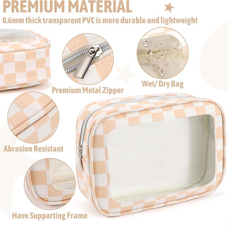 YOPCDJ 5PCS Diaper Bag Organizer Pouch Set, TSA Approved Toiletry Bag，Clear Waterproof TPU Makeup Bag Set Travel Organizer Bags for Women and Kids - Image 4