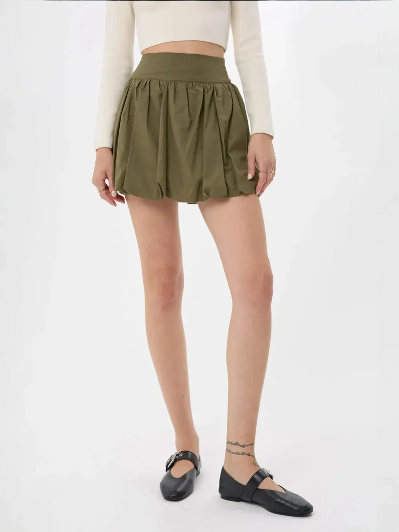 HICCUP Mini Balloon Skirt with Attached Inner Short