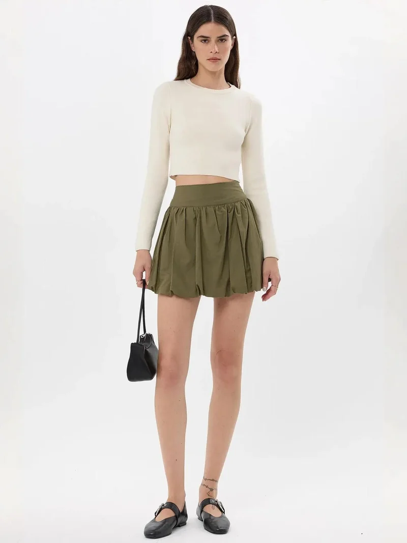 HICCUP Mini Balloon Skirt with Attached Inner Short