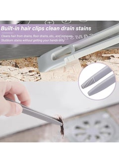 QUALITY 2-in-1 Rotating Cleaning Brush - Durable Purple Plastic, 360° Hard Bristle, V-Shaped Connector for Bathroom Tile & Wall Gap Cleaning  - Image 5