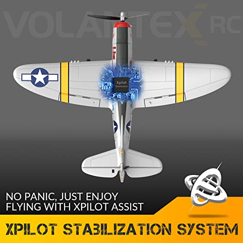 VOLANTEXRC RC Plane for Beginners 4CH WWII Warbird P47 Thunderbolt with Aileron 24Ghz RC Airplane with Xpilot Self Righting One Key Aerobatic Gifts for Adults 76116 RTF - Image 5