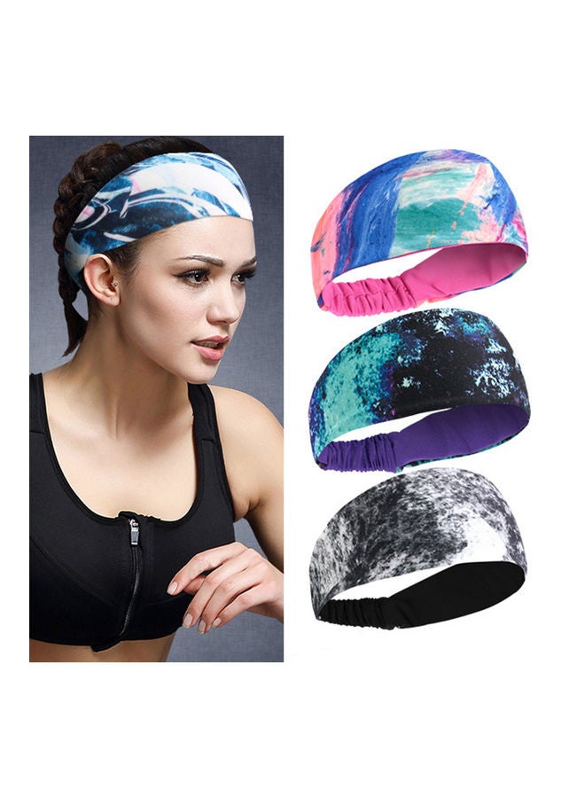 NIBEMINENT Unisex Polyester Yoga Basketball Running Sports Sweat Absorbent Band Headband 24*5cm  - Image 2