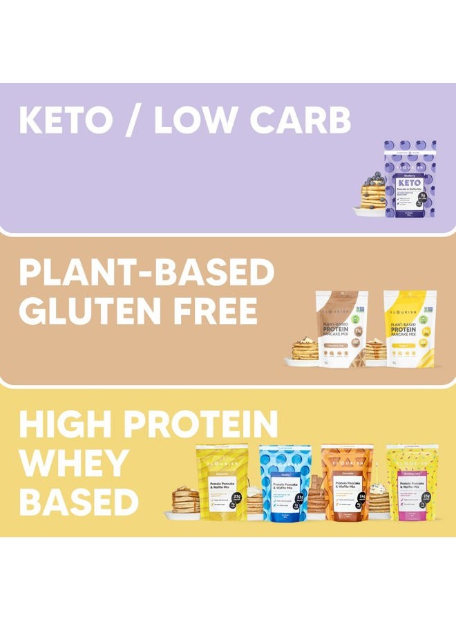 FLOURISH Protein Pancake & Waffle Mix, Whey Protein Isolate & Flax Seed, Non-GMO, No Added Sugar, Superfood, High Protein & Fiber, Just Add Water - Buttermilk, 16oz - Image 5