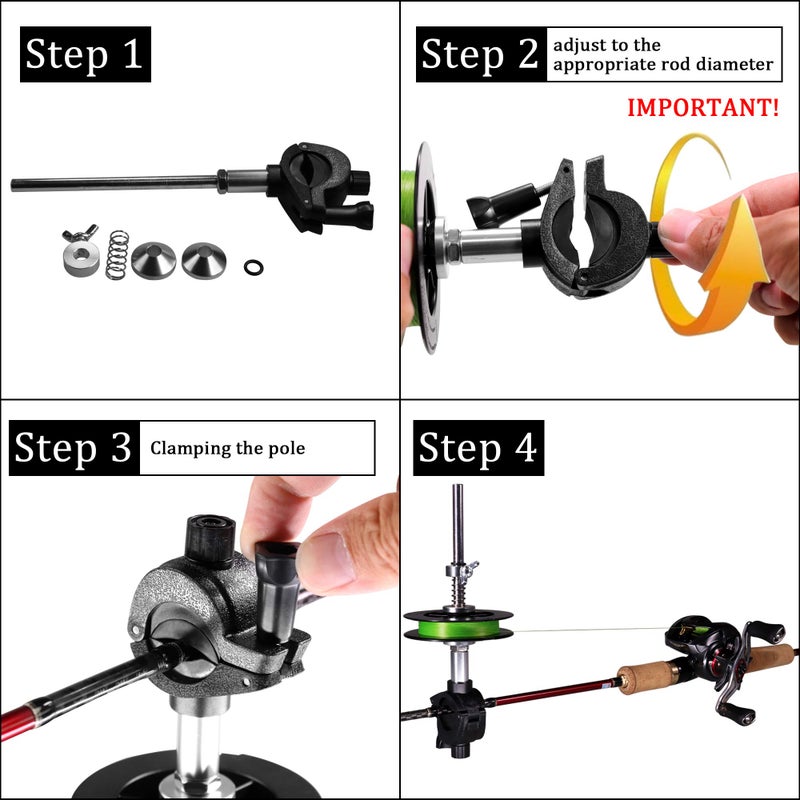 THKFISH Fishing Line Spooler Winder Mini Line Spooler Fishing Rod Reel Spooling Station System Fishing Pole Clamp - Image 2