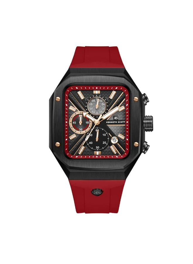 Kenneth Scott Men's Chronograph  Black  Dial Watch - K26104-BSRB