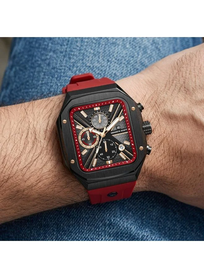 Kenneth Scott  Kenneth Scott Men's Chronograph  Black  Dial Watch - K26104-BSRB for Men | Best Price UAE