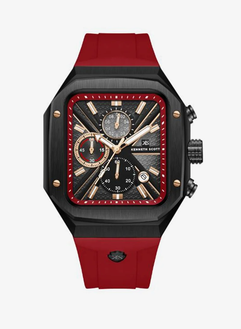 KENNETH SCOTT Kenneth Scott Men's Chronograph  Black  Dial Watch - K26104-BSRB