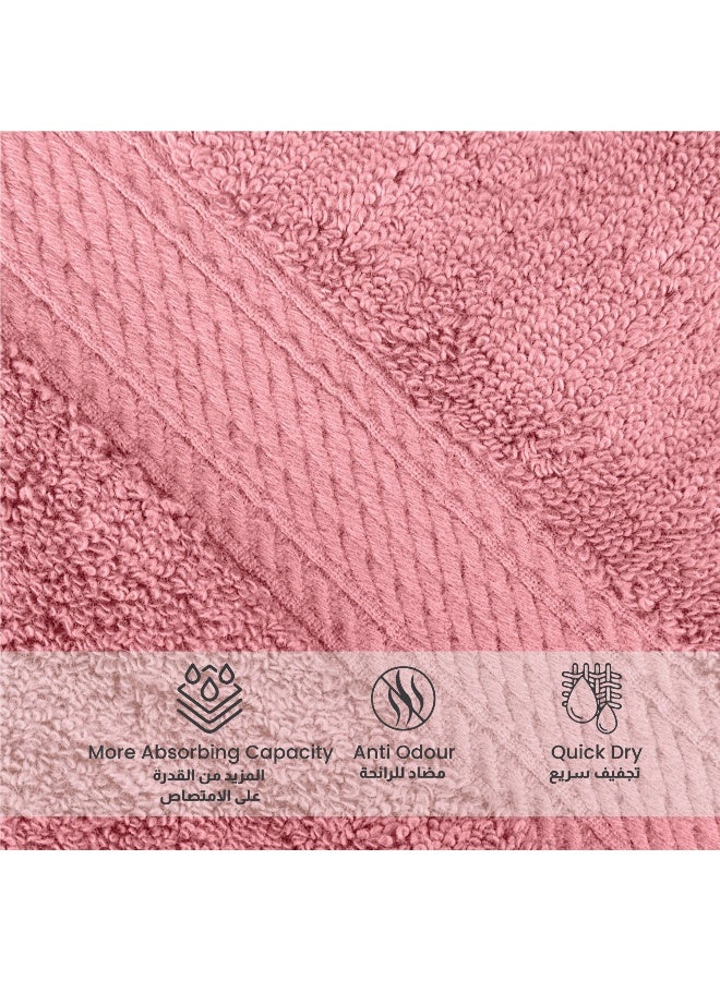 Rest 1Pc Hand Towel 100% Cotton 50X100 Cm , 19X39 Inches Oversized Soft Dusty Pink Towel Soft And High Absorbent Super Soft Quality Towel  - Image 3