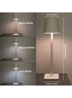 Levin Germany LEVIN Cordless LED Table Lamp – USB Rechargeable, 360° Shadowless Lighting, 3 Color Modes, Portable Aluminum Acrylic Design for Home, Garden, Restaurant, Hotel – 5W, White, 1-Year Warranty  - Image 2