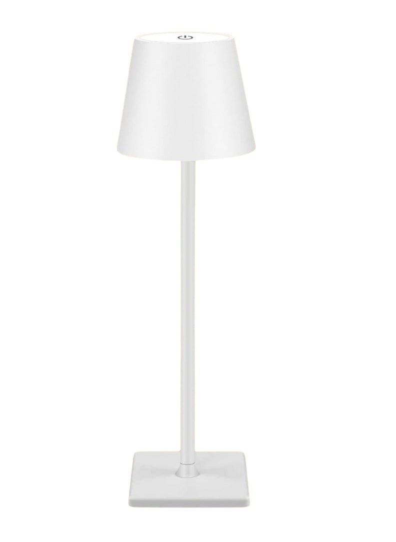 Levin Germany LEVIN Cordless LED Table Lamp – USB Rechargeable, 360° Shadowless Lighting, 3 Color Modes, Portable Aluminum Acrylic Design for Home, Garden, Restaurant, Hotel – 5W, White, 1-Year Warranty  - Image 1