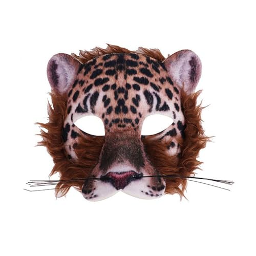 Hosfairy 1Pcs Halloween Animal Tiger Mask Animal Tiger Half Face Mask for Halloween Christmas Easter Masquerade Party Cosplay Props Tiger Mask - Image 1
