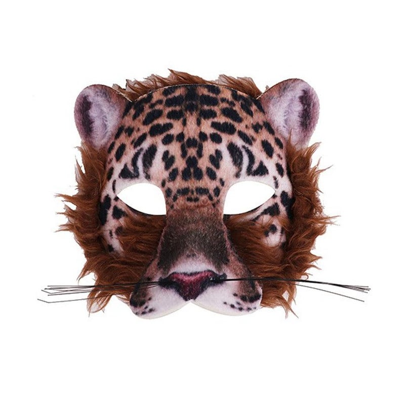 Hosfairy 1Pcs Halloween Animal Tiger Mask Animal Tiger Half Face Mask for Halloween Christmas Easter Masquerade Party Cosplay Props Tiger Mask - Image 2
