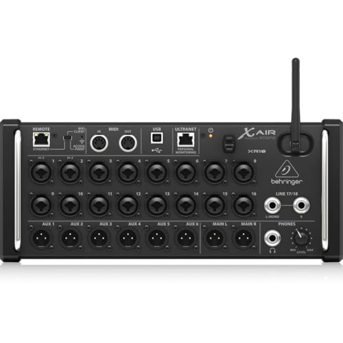 behringer بيهرينجر X AIR XR18 خلاط رقمي 18 قناة، 12 حافلة لجهاز iPad/أجهزة Android مع 16 مضخم صوت Midas قابل للبرمجة، وحدة واي فاي مدمجة وواجهة صوت USB متعددة القنوات - Image 1