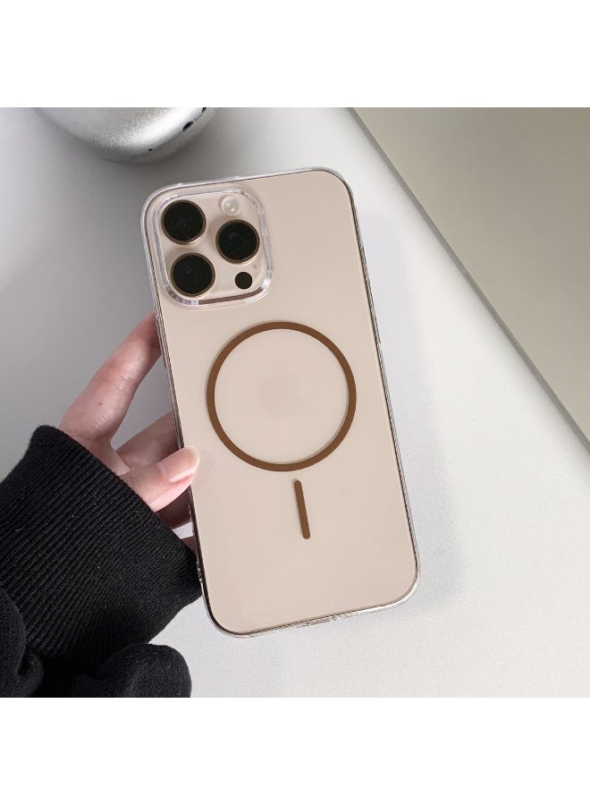 NIBEMINENT Protective TPU Case Cover For iPhone 16 Pro Max, Desert Gold/Clear