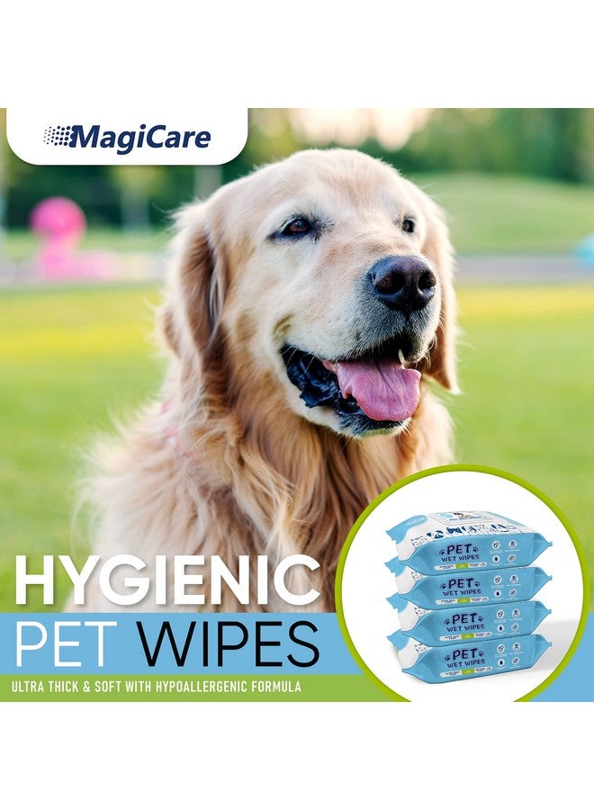 MAGICARE Pet Wipes - 400 pcs Dog Wipes - 8x8 Inch Unscented Dog Paw Cleaner Wipes for Body, Ears, Face, and Skin - Ultra Thick & Soft with Hypoallergenic Formula - Ideal Pet Wipes for Dogs & Cats - Image 2