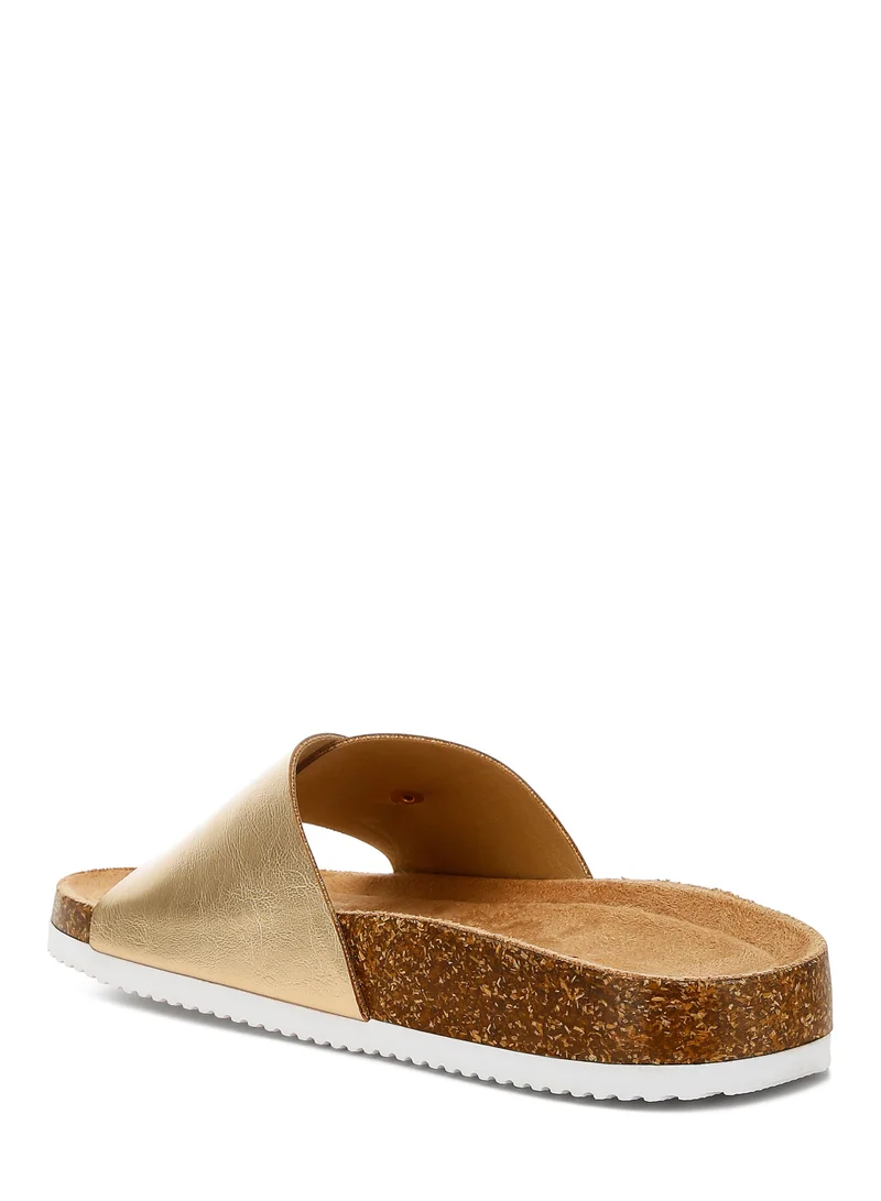 London Rag Adjustable Buckle Closure Flats in Gold