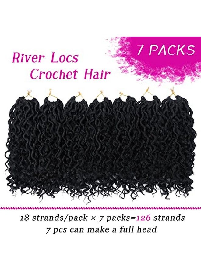 Dorsanee Goddess Locs Crochet Hair 10 Inch 7 Packs River Locs Short Curly Faux Locs Crochet Hair For Black Women Pre Looped Crochet Braids With Curly Hair Boho Hippie Locs Synthetic Hair Extensions (1B) - Image 5