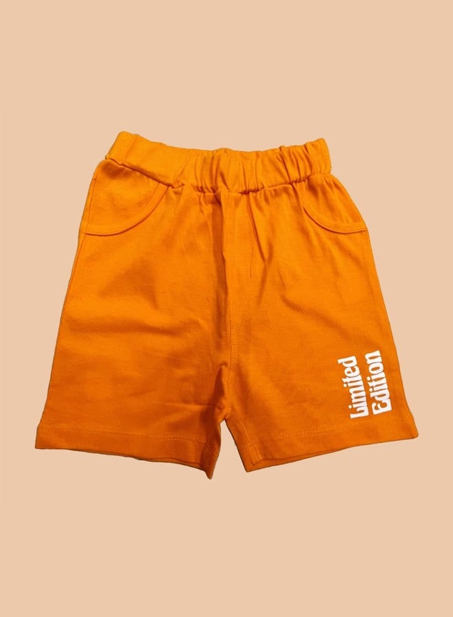 TINY TREASURES Kids Pack of 3 Printed Red Orange & Green Half Shorts Sets|100% Cotton Soft Boys Shorts Set|Comfortable & Everyday Casual Wear for Boys(Size : Age 9-12 Month) - Image 5