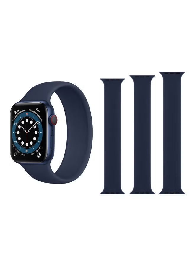 PROMASS 3-Piece Replacement Band For Apple Watch Series 6/SE/5/4/3/2/1 40/38 mm Deep Navy Blue - Image 1
