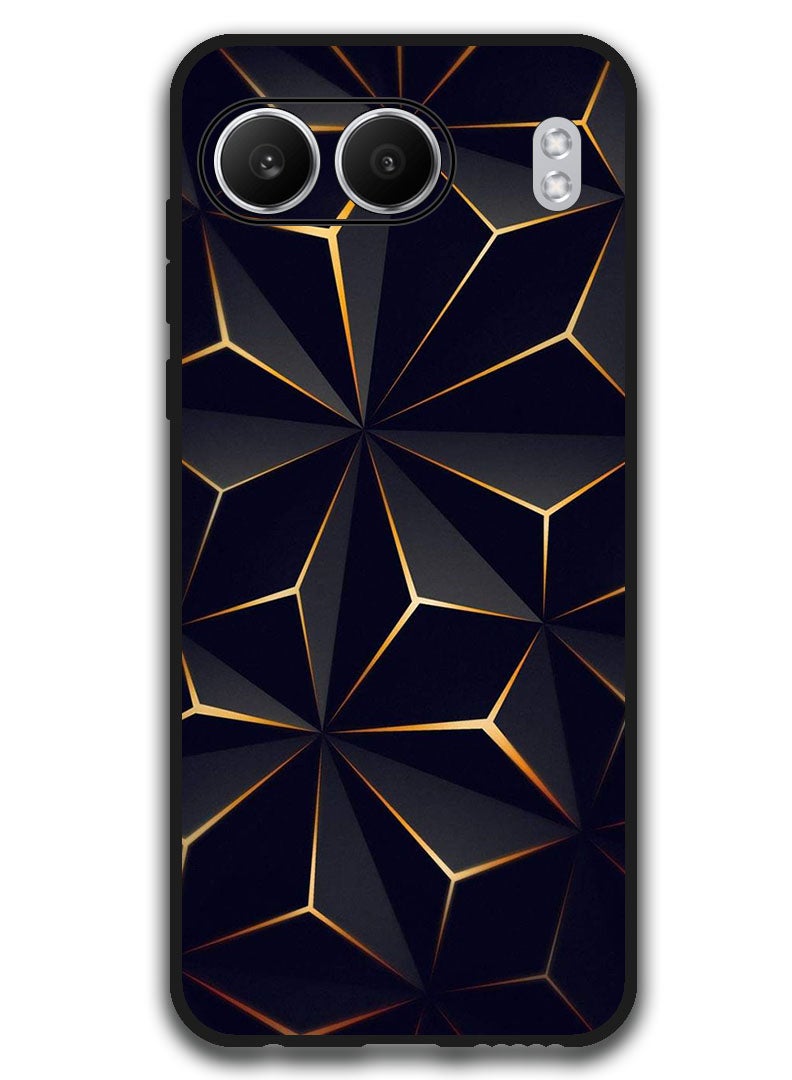 Theodor Protective Case Anti Scratch Shock Proof Bumper Cover For OnePlus Nord 4 Black Gold Patter - Image 1