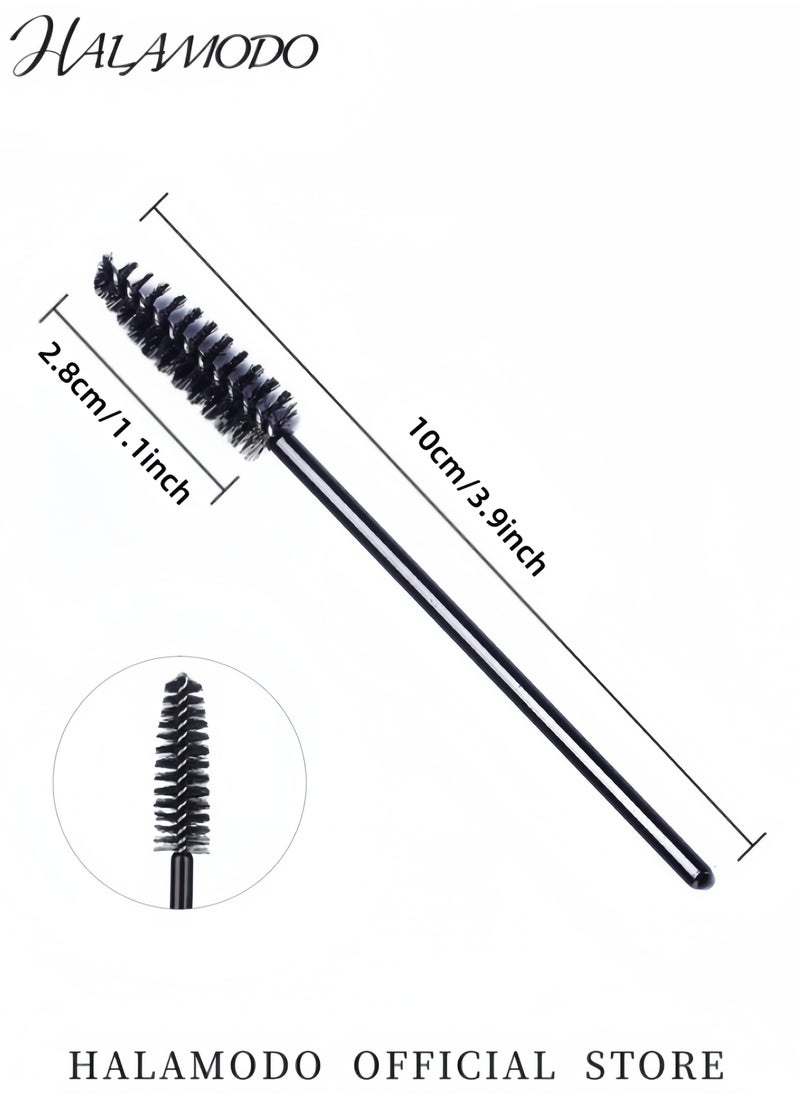HALAMODO - 100PCS Disposable Eyelash Brushes Mascara Wands Applicator Makeup Kits Eyelash Spoolies Brushes Made with High Quality Handle and Soft Brush Head for Eyelash Extensions and Eyebrows - Image 1