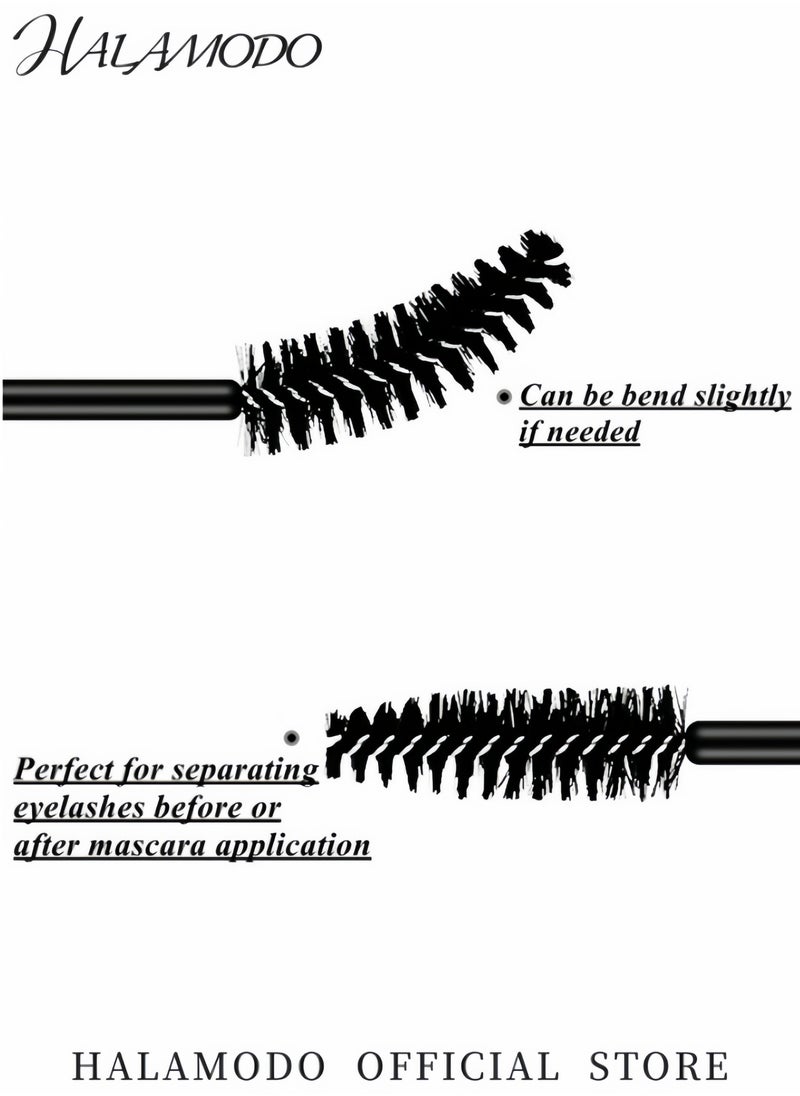 HALAMODO - 100PCS Disposable Eyelash Brushes Mascara Wands Applicator Makeup Kits Eyelash Spoolies Brushes Made with High Quality Handle and Soft Brush Head for Eyelash Extensions and Eyebrows - Image 1