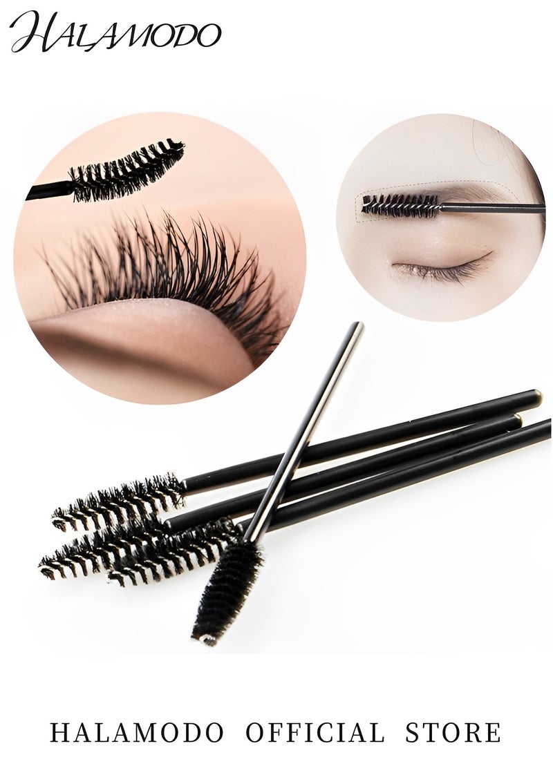 HALAMODO - 100PCS Disposable Eyelash Brushes Mascara Wands Applicator Makeup Kits Eyelash Spoolies Brushes Made with High Quality Handle and Soft Brush Head for Eyelash Extensions and Eyebrows - Image 1
