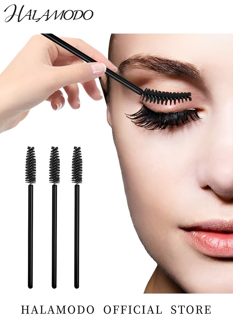 HALAMODO - 100PCS Disposable Eyelash Brushes Mascara Wands Applicator Makeup Kits Eyelash Spoolies Brushes Made with High Quality Handle and Soft Brush Head for Eyelash Extensions and Eyebrows - Image 1