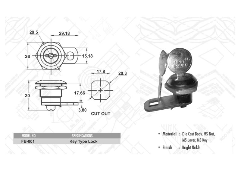 GinoSet® Universal CAM Lock 18MM for Drawer Glovebox Metal Electric Cabinet,CCTV Camera Cabinet, Fire Hosebox Cabinet Security Panel Lock with Key (Round, Pack of 4) - Image 5