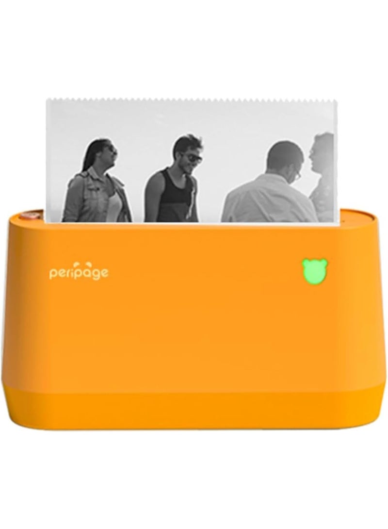 PeriPage A9Max 203dpi Sticker Printer - Mini Thermal Printer, A9Max Sticker Maker Machine, Portable Bluetooth Pocket Phone Printer for Anatomy Flashcards, Journal, Notes, Kids Gift, Receipts, Orange Color - Image 1