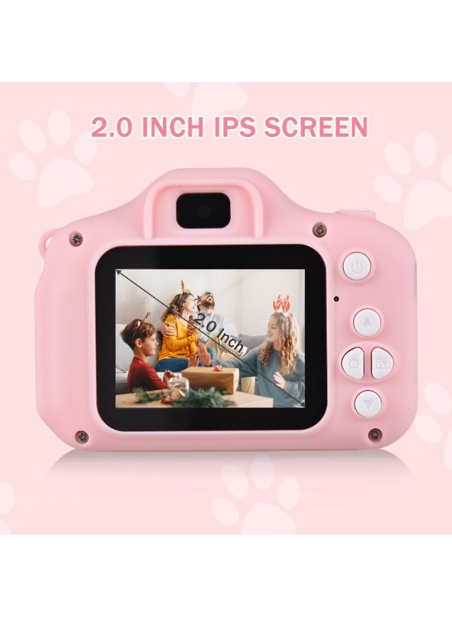 Kids Camera,1080P HD Digital Video Camera Toy for 3-12 Year Old Boys/Girls, Birthday Festival Gifts for Kids,USB Rechargeable Kids Selfie Camera with 32GB SD Card and card reader(Butterfly,Pink) - Image 5