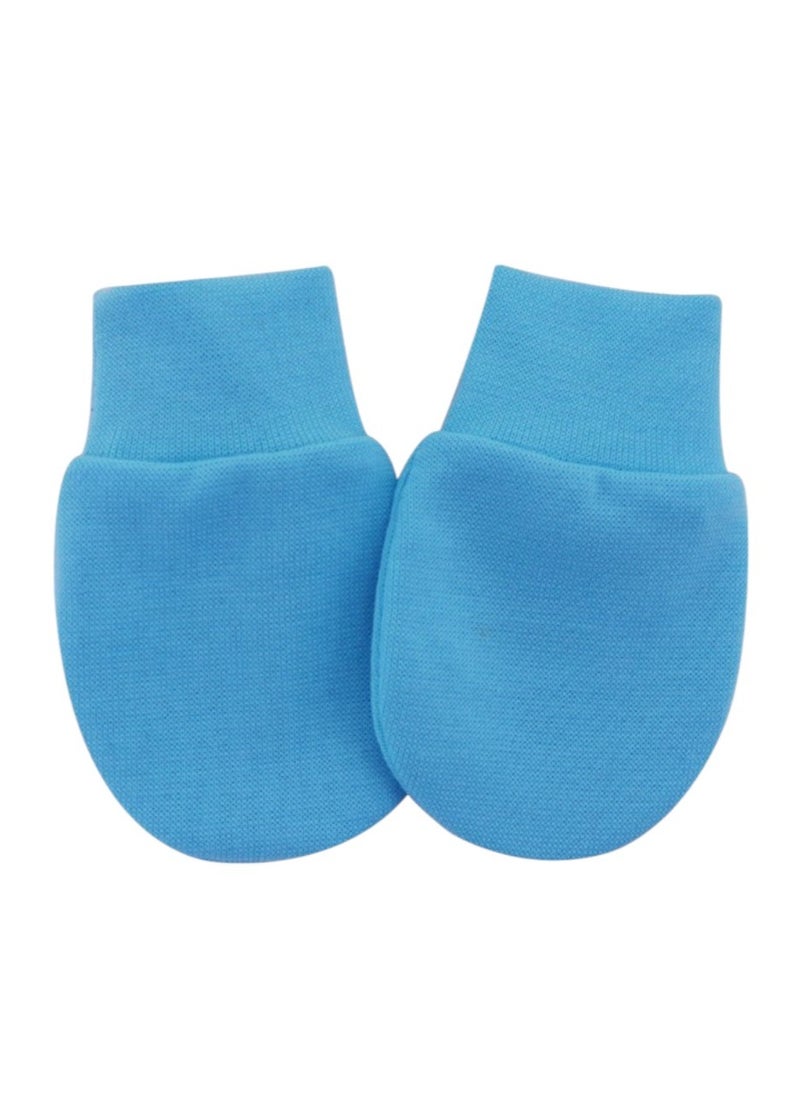 Bambimici Bambimici -  Set of  2 TinyTwist Baby Turban and Mittens - Blue  - Image 1