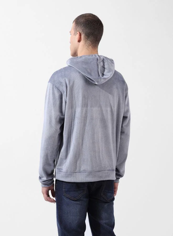 The Indian Garage Co Men Regular Fit Self Design Round Neck Full Sleeves Sweatshirt