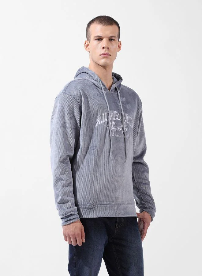 The Indian Garage Co Men Regular Fit Self Design Round Neck Full Sleeves Sweatshirt