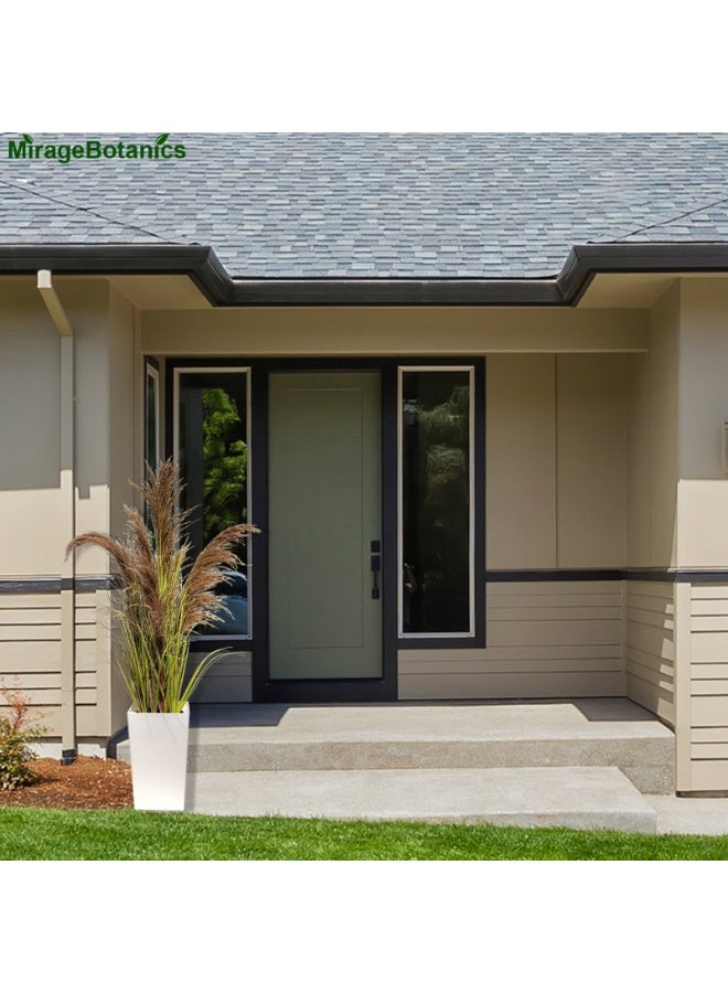 MirageBotanics Natural Pampas Grass with Tall White Planter Reed Grass Plant,Faux Plants Artificial Plants  Flowers in Pot Fake Plant  Home Office Decor (150cm) - Image 4