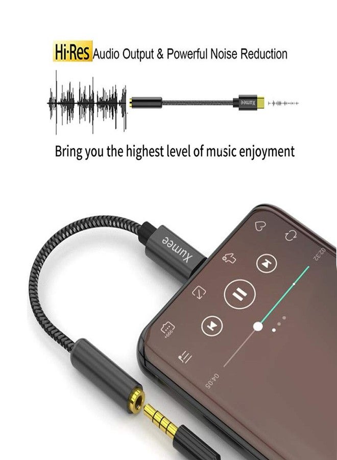 Xumee USB C to 3.5mm Headphone Adapter - USB Type C to AUX Audio Jack Hi-Res DAC Dongle Cable Cord Compatible with iPhone 16/15 Pro Max, Samsung Galaxy S25 S24 S23 S22 FE Ultra - Image 3