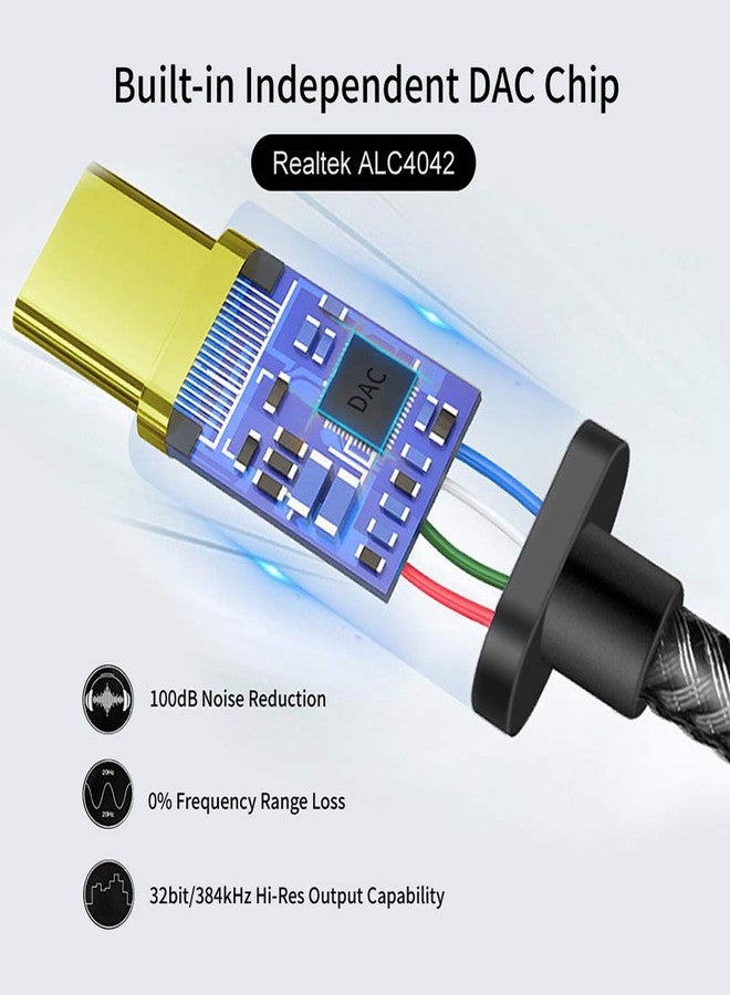 Xumee USB C to 3.5mm Headphone Adapter - USB Type C to AUX Audio Jack Hi-Res DAC Dongle Cable Cord Compatible with iPhone 16/15 Pro Max, Samsung Galaxy S25 S24 S23 S22 FE Ultra - Image 2