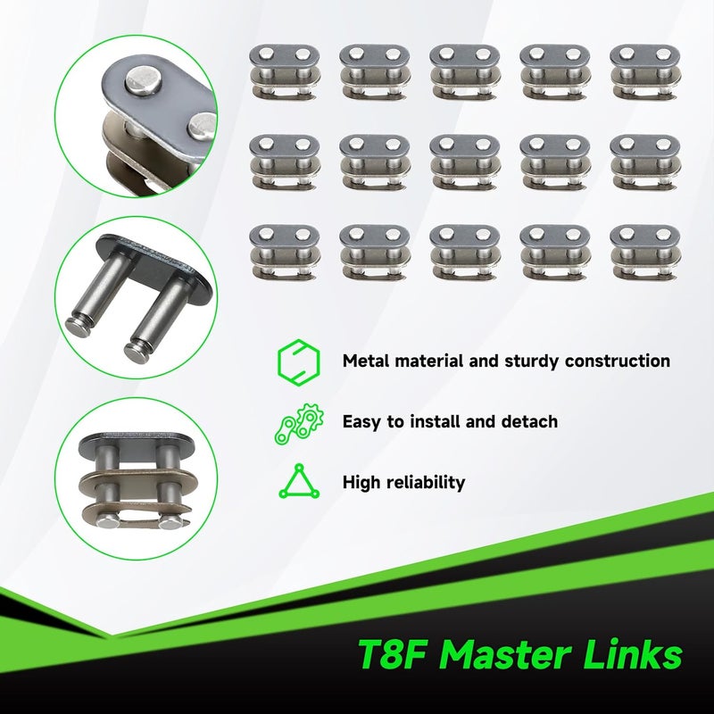 سلسلة T8F 134 رابط مع أداة كسر السلسلة متوافقة مع دراجة SYX Moto 50cc للطرق الوعرة، Mototec، SSR، X-pro، Coolster 47cc 49cc، محرك ثنائي الشوط، دراجة بوكيت روكيت، دراجة حفرة، دراجة رباعية صغيرة للأطفال، عربة جولف بأربع عجلات، قطع غيار - Image 5