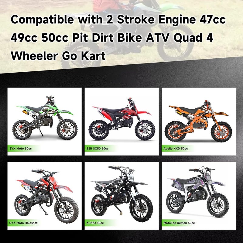 سلسلة T8F 134 رابط مع أداة كسر السلسلة متوافقة مع دراجة SYX Moto 50cc للطرق الوعرة، Mototec، SSR، X-pro، Coolster 47cc 49cc، محرك ثنائي الشوط، دراجة بوكيت روكيت، دراجة حفرة، دراجة رباعية صغيرة للأطفال، عربة جولف بأربع عجلات، قطع غيار - Image 4