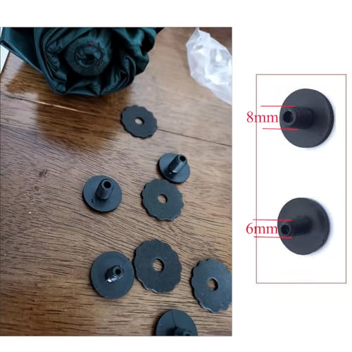 DraCra 4 Set Travel Umbrella Top Screw Cover Replacement 6mm + 8mm Thread End Cap Stopper Tip with Waterproof Gasket for Windproof Travel Umbrellas Stick Compact Umbrella Folding Umbrella Portable Automatic Umbrellas - Image 5