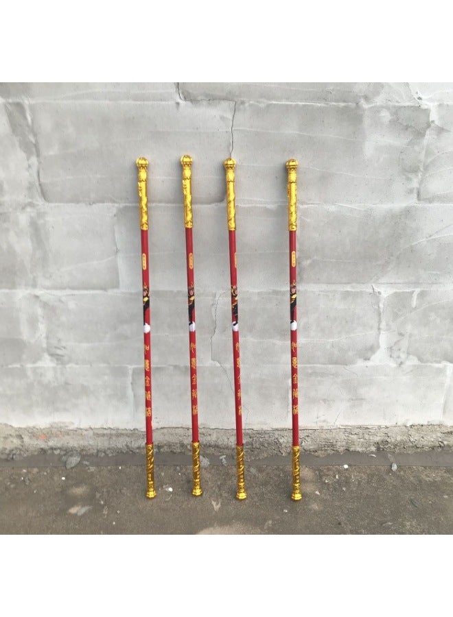Hollow Red Pole Metal Electroplated Gold Hoop Stick With Sleeve Journey To The West Sun Wukong Ruyi Gold Hoop Stick Scenic Spot Hot Sale-Color:Metal With Sleeve  - Image 3