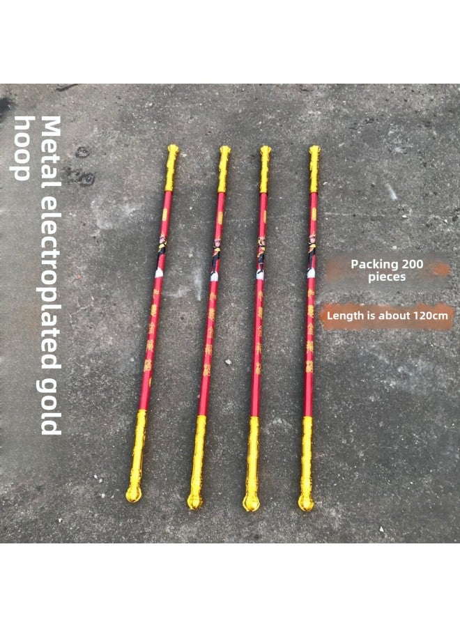 Hollow Red Pole Metal Electroplated Gold Hoop Stick With Sleeve Journey To The West Sun Wukong Ruyi Gold Hoop Stick Scenic Spot Hot Sale-Color:Metal With Sleeve  - Image 1