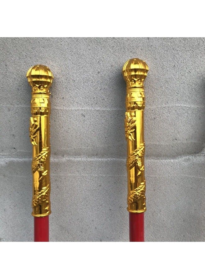 Hollow Red Pole Metal Electroplated Gold Hoop Stick With Sleeve Journey To The West Sun Wukong Ruyi Gold Hoop Stick Scenic Spot Hot Sale-Color:Metal With Sleeve  - Image 5