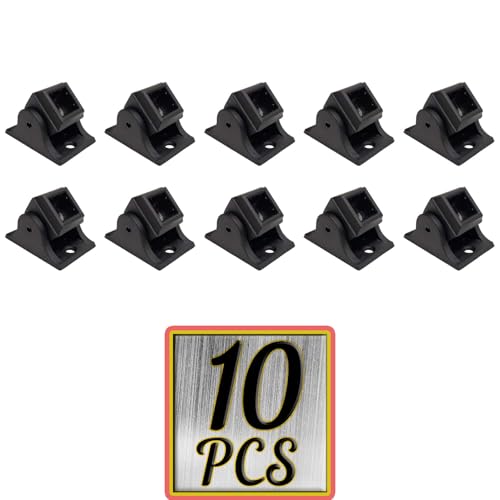 Decorex Hardware Baluster Screw Down Swivel Shoe with Set of Screws - for Use with 1/2" Square Iron Balusters - Set of 10 (Satin Black) - DH-61 - Image 1