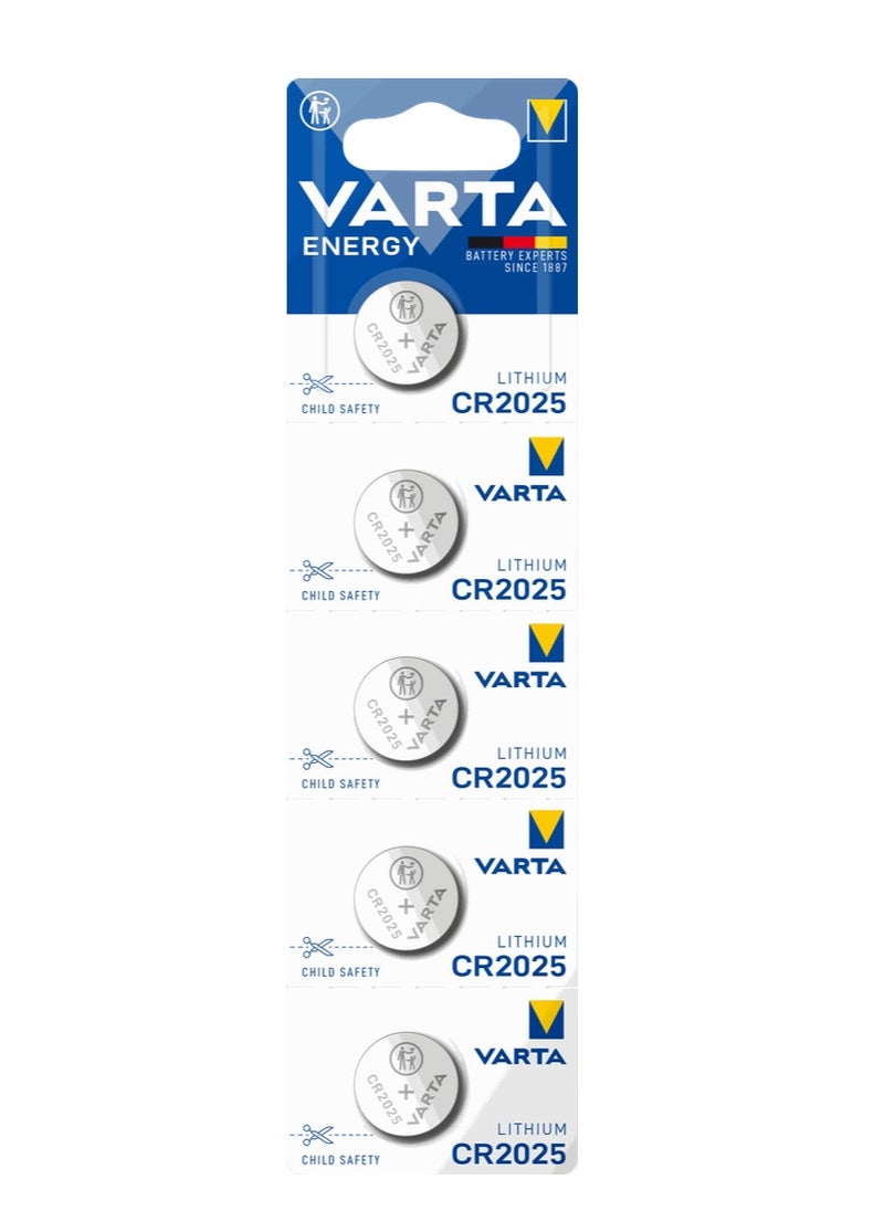 VARTA Coin Battery Energy CR2025 Lithium , 3V , 5 pes  - Image 1